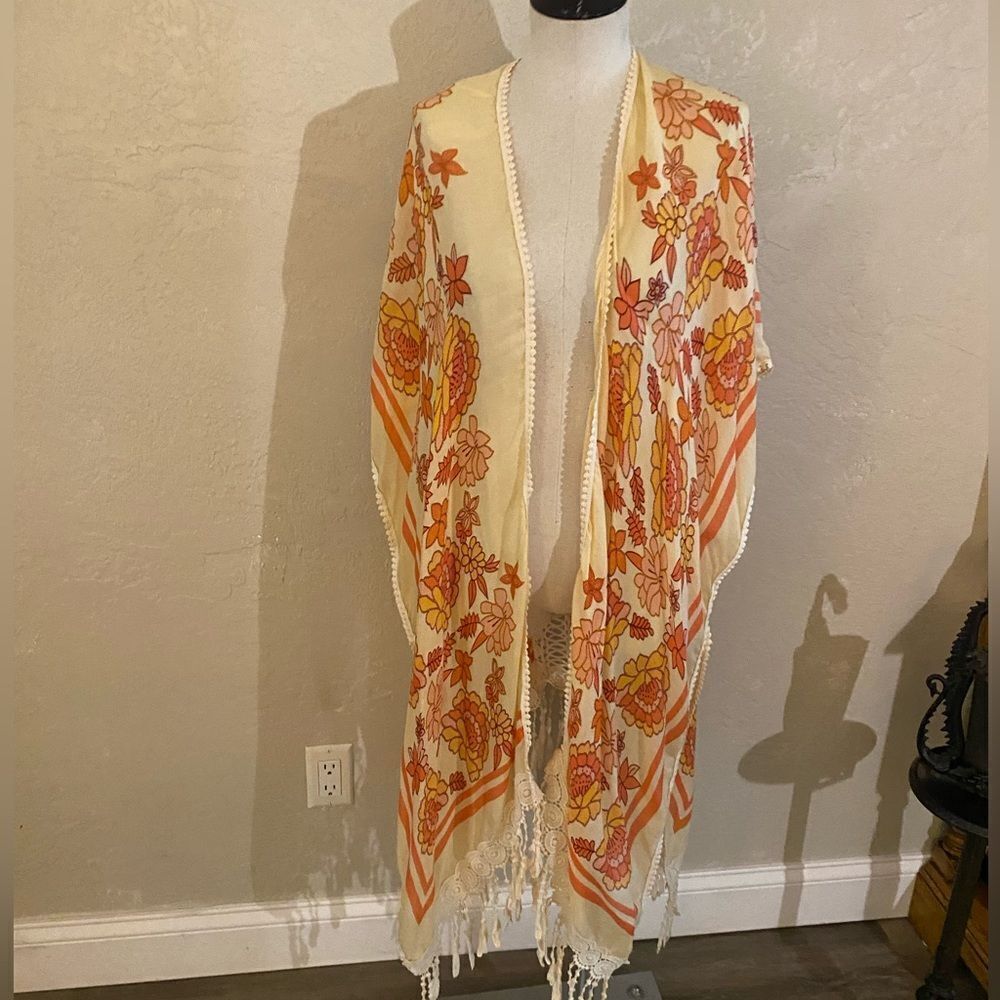 Woven heart Kimono/Coverup Sz M